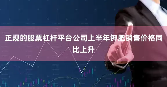 正规的股票杠杆平台公司上半年钾肥销售价格同比上升