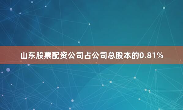 山东股票配资公司占公司总股本的0.81%