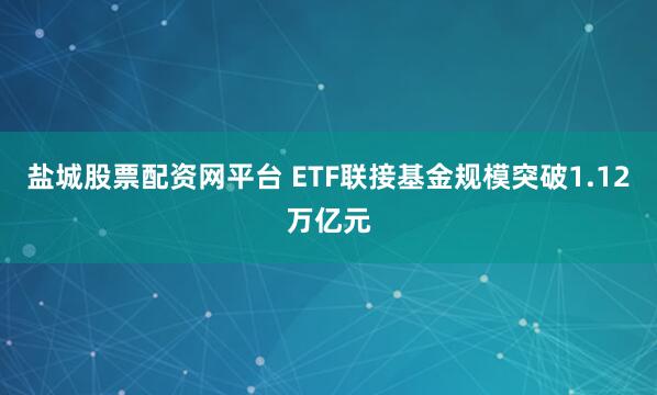 盐城股票配资网平台 ETF联接基金规模突破1.12万亿元